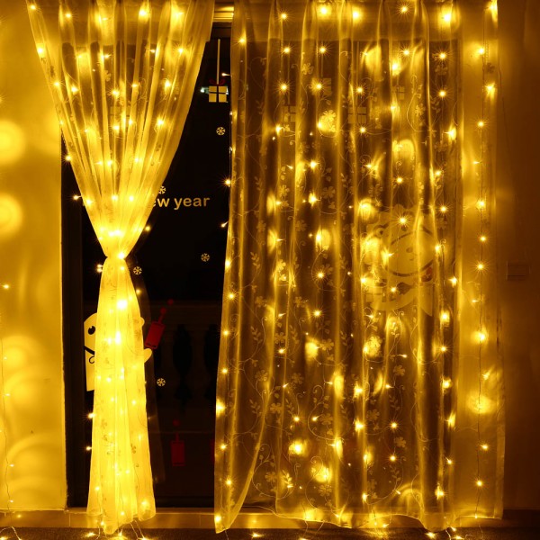 iShabao Curtain Fairy Lights, 3m X 3m 300 LED Chri...