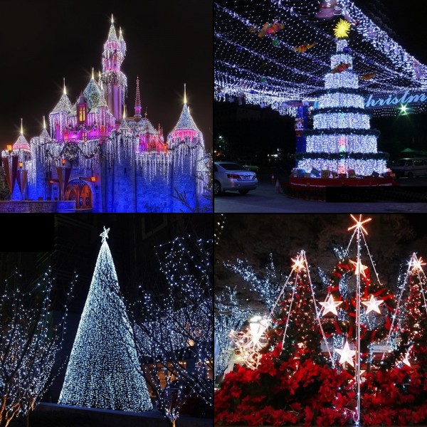 iShabao Outdoor Solar Fairy Lights, 72ft 200 LED Solar Christmas Lights, Waterproof 8 Modes Solar Powered String Lights for Christmas, Garden, Party, Fence, Balcony, Xmas Tree Decorations (White)