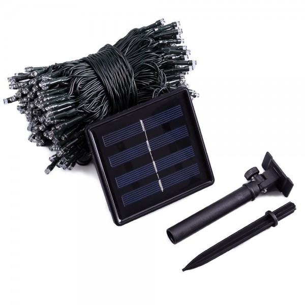 iShabao Outdoor Solar Fairy Lights, 72ft 200 LED Solar Christmas Lights, Waterproof 8 Modes Solar Powered String Lights for Christmas, Garden, Party, Fence, Balcony, Xmas Tree Decorations (White)
